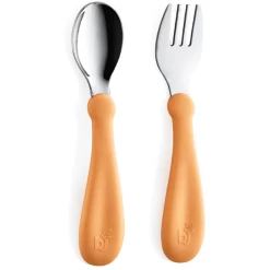 BabyJem Edelstahl Gabel Und Löffel Orange