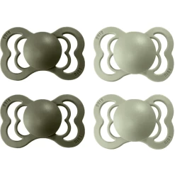 BIBS® Schnuller Supreme Sage / Hunter Green Silikon 6-36 Monate, 4 Stk.