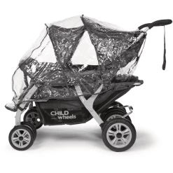 CHILDHOME Regenschutz Für Vierlingswagen Quadruple Transparent