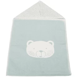DAVID FUSSENEGGER Puckdecke Mit Kapuze Bär Hellgrün 45 X 76 Cm