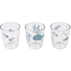 Done By Deer™ Glas Yummi Mini 3-er Pack Sea Friends In Blau