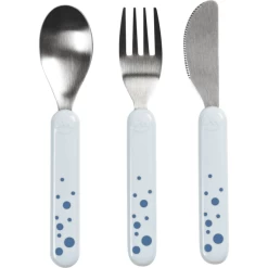 Done By Deer™ Kinderbesteckset Happy Dots Blau Ab Dem 6. Monat