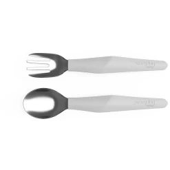 Everyday® Baby Edelstahl Esslern-Besteck Mit Silikongriff, 2 Tlg. In Quiet Grey