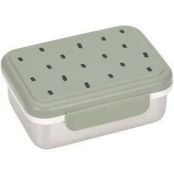 LÄSSIG Brotdose Aus Edelstahl, Happy Prints Light Olive