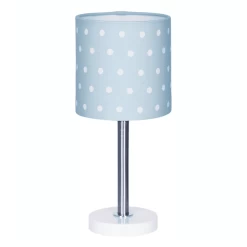 LIVONE Tischlampe Happy Style For Kids DOTS Blau/weiss