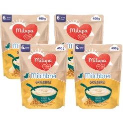 Milupa Milchbrei Grießbrei Miluvit >>mit<< Kleine Genießer 4 X 400 G Ab Dem 6. Monat