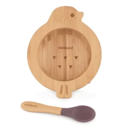 Miniland Geschirrset Aus Schale Und Holzlöffel Wooden Bowl Chick