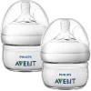 Philips Avent Natural Flasche SCF039/17, 60ml, 2 Stück, Transparent