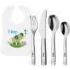 Schnullireich Geschenkset Mit Namen WMF Kinderbesteck Farm + Baby Lätzchen Elefant Silber -Babyprodukte schnullireich geschenkset mit namen wmf kinderbesteck farm baby laetzchen elefant silber a405940