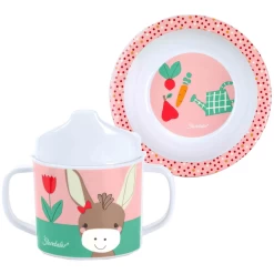 Sterntaler Trinklernbecher & Schalen Set 2er Set Rosa-rot