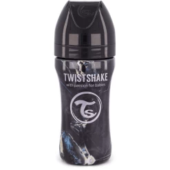 TWISTSHAKE Babyflasche Anti-Kolik Aus Edelstahl 330 Ml In Marmor Schwarz